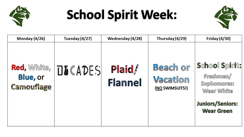 Spirit Week is Next Week!